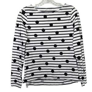 Boden Monochrome Striped and Dotted Long Sleeve Top